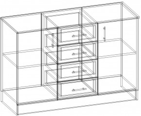 СОФИЯ Комод К1000 2Д (венге/дуб белфорт) в Талице - talica.ok-mebel.com | фото 3