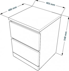 Комод Варма 2 с двумя выдвижными ящиками, цвет белый в Талице - talica.ok-mebel.com | фото 3