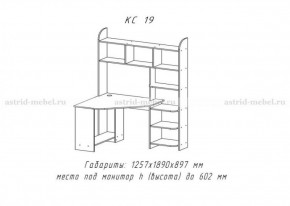 Компьютерный стол №19 (Анкор темный) в Талице - talica.ok-mebel.com | фото 3