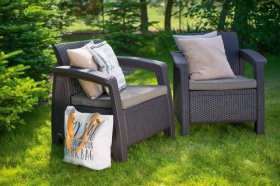 Комплект кресел Корфу Дуо (Corfu Duo set) графит в Талице - talica.ok-mebel.com | фото 3