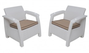 Комплект кресел Yalta Premium Double Seat (Ялта) белый (+подушки под спину) в Талице - talica.ok-mebel.com | фото