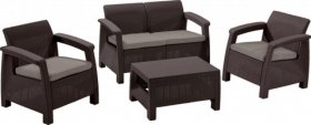 Комплект мебели Корфу сет (Corfu set) коричневый - серо-бежевый * в Талице - talica.ok-mebel.com | фото