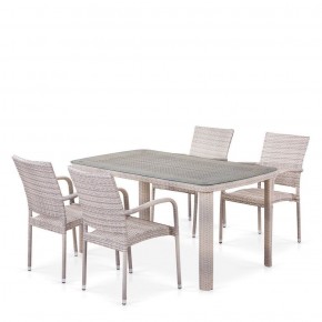 Комплект плетеной мебели T256C/Y376C-W85 Latte (4+1) + подушки на стульях в Талице - talica.ok-mebel.com | фото