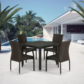 Комплект плетеной мебели T257A/YC379A-W53 Brown (4+1) + подушки на стульях в Талице - talica.ok-mebel.com | фото