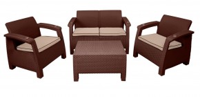 Комплект уличной мебели Yalta Premium Terrace Set (Ялта) шоколадый (+подушки под спину) в Талице - talica.ok-mebel.com | фото