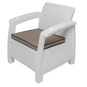 Комплект уличной мебели Yalta Premium Terrace Triple Set (Ялта) белый (+подушки под спину) в Талице - talica.ok-mebel.com | фото 8