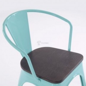 Кресло Barneo N-245 Tolix style Wood  (RAL6027 бирюзовый) в Талице - talica.ok-mebel.com | фото 2