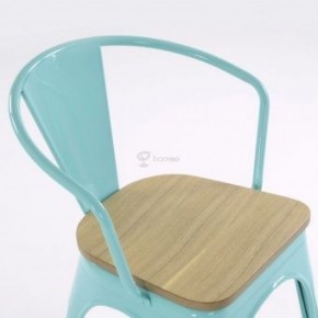 Кресло Barneo N-245 Tolix style Wood  (RAL6027 бирюзовый) в Талице - talica.ok-mebel.com | фото 3