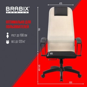 Кресло BRABIX PREMIUM "Ultimate EX-800" пластик, плотная двойная сетка Х2, черное/бежевое, 532916 в Талице - talica.ok-mebel.com | фото 6