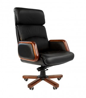Кресло для руководителя CHAIRMAN 417 (Натуральная кожа) Черное в Талице - talica.ok-mebel.com | фото