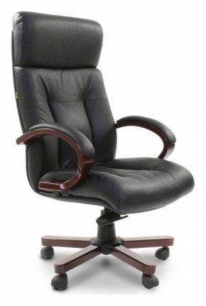 Кресло для руководителя Chairman 421 черный/орех темный, черный в Талице - talica.ok-mebel.com | фото