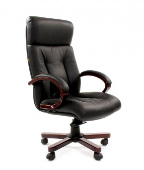 Кресло для руководителя CHAIRMAN  421 (Натуральная кожа) Черное в Талице - talica.ok-mebel.com | фото