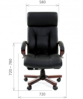 Кресло для руководителя CHAIRMAN  421 (Натуральная кожа) Черное в Талице - talica.ok-mebel.com | фото 4