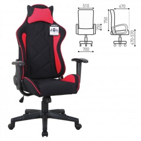 Кресло компьютерное BRABIX GT Racer GM-101 + подушка (ткань) черное/красное (531820) в Талице - talica.ok-mebel.com | фото 2