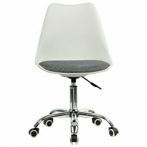 Кресло стул BRABIX "Eames MG-310 CH", хром, пластик белый, ткань серая, 532924 в Талице - talica.ok-mebel.com | фото