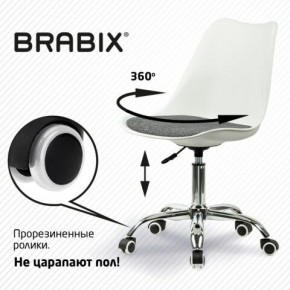 Кресло стул BRABIX "Eames MG-310 CH", хром, пластик белый, ткань серая, 532924 в Талице - talica.ok-mebel.com | фото 7