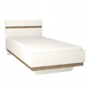 Кровать 90/TYP 90, LINATE ,цвет белый/сонома трюфель в Талице - talica.ok-mebel.com | фото