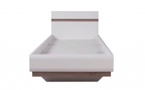 Кровать 90/TYP 90, LINATE ,цвет белый/сонома трюфель в Талице - talica.ok-mebel.com | фото 3