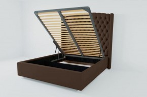 Кровать Берлин ЛЮКС с ПМ 900 (экокожа коричневая) в Талице - talica.ok-mebel.com | фото