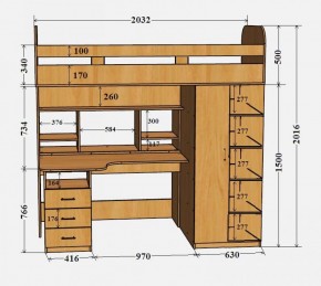 Кровать-чердак Аракс в Талице - talica.ok-mebel.com | фото 4