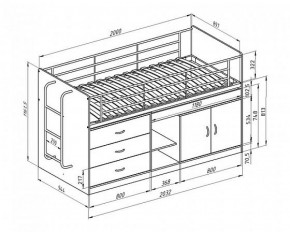 Кровать-чердак "Дюймовочка-6" Белый в Талице - talica.ok-mebel.com | фото 2