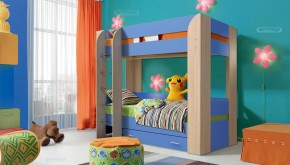 Кровать детская 2-х ярусная Юниор-6 с ящиком ЛДСП (800*1900) в Талице - talica.ok-mebel.com | фото 1