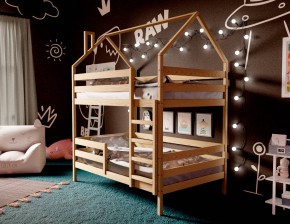 Кровать-домик двухъярусная 80*160 без покраски в Талице - talica.ok-mebel.com | фото 3
