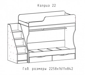 КАПРИЗ-22 Кровать двухъярусная 800 настил ЛДСП в Талице - talica.ok-mebel.com | фото 2