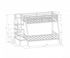 Кровать двухъярусная "Толедо-1" Черный/Венге в Талице - talica.ok-mebel.com | фото 2