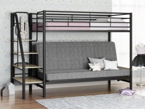 Кровать двухъярусная с диваном "Мадлен-3" (Черный/Серый) в Талице - talica.ok-mebel.com | фото 1
