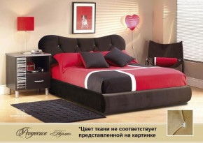 Кровать Феодосия 1600 со стразами в ткани "Конфетти сильвер" (серый) серия Норма (+основание на опорах) в Талице - talica.ok-mebel.com | фото