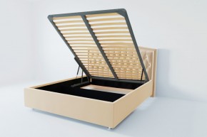 Кровать Калининград с ПМ 1200 (экокожа бежевая) в Талице - talica.ok-mebel.com | фото 2