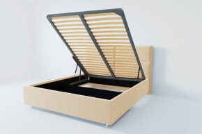 Кровать Корсика с ПМ 1200 (экокожа бежевая) в Талице - talica.ok-mebel.com | фото