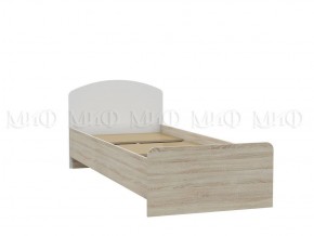 МАРТИНА Кровать 800 с настилом ЛДСП (Белый глянец/дуб сонома) в Талице - talica.ok-mebel.com | фото