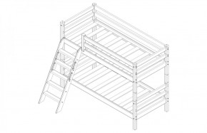 Кровать низкая с наклонной лестницей Соня (Вариант 12) в Талице - talica.ok-mebel.com | фото 4