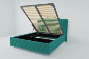 Кровать Нягань с ПМ 1600 (велюр бирюзовый) в Талице - talica.ok-mebel.com | фото