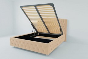 Кровать Нягань с ПМ 2000 (экокожа бежевая) в Талице - talica.ok-mebel.com | фото