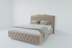 Кровать Нягань с ПМ 2000 (велюр светло-серый) в Талице - talica.ok-mebel.com | фото 2