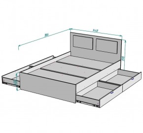 Кровать Ольга L35 (1400) 4 ящика в Талице - talica.ok-mebel.com | фото 2