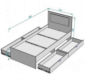 Кровать Ольга L38 (900) 4 ящика в Талице - talica.ok-mebel.com | фото 2