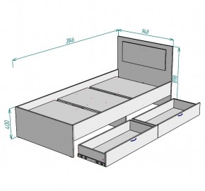 Кровать Ольга L47 (900) 2 ящика в Талице - talica.ok-mebel.com | фото 2