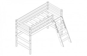 Кровать полувысокая с наклонной лестницей Соня (Вариант 6) в Талице - talica.ok-mebel.com | фото 3