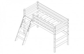 Кровать полувысокая с наклонной лестницей Соня (Вариант 6) в Талице - talica.ok-mebel.com | фото 4