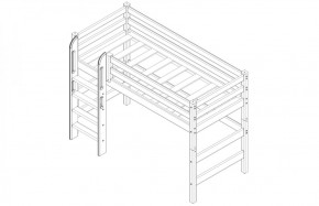 Кровать полувысокая с прямой лестницей Соня (Вариант 5) в Талице - talica.ok-mebel.com | фото 4