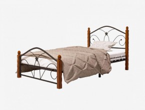 Кровать "Селена 1" Черная (900*2000) (ножки-махагон) с коваными элементами в Талице - talica.ok-mebel.com | фото