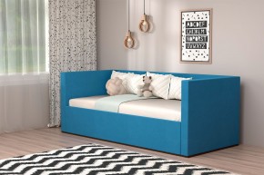 Кровать с ПМ (арт.030) (с/м 900*2000мм) (б/матр), ткань синяя в Талице - talica.ok-mebel.com | фото