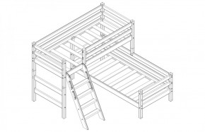 Кровать угловая с наклонной лестницей Соня (Вариант 8) в Талице - talica.ok-mebel.com | фото 3