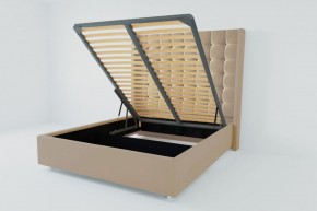 Кровать Венеция ЛЮКС с ПМ 1200 (велюр светло-серый) в Талице - talica.ok-mebel.com | фото