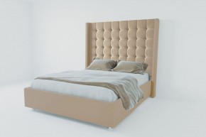 Кровать Венеция ЛЮКС с ПМ 1200 (велюр светло-серый) в Талице - talica.ok-mebel.com | фото 2