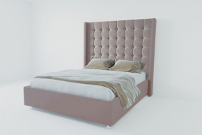 Кровать Венеция ЛЮКС с ПМ 1200 (велюр темно-серый) в Талице - talica.ok-mebel.com | фото 2